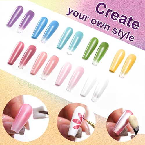 Gradient Painting Gel, 9 Colors Ombre Paint Gel Nail Polish - color: Bloom Summer