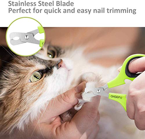 Pet Nail Clippers, Cat & Kitten Claw Nail Clipper Safe Sharp Trimmer - color: Green