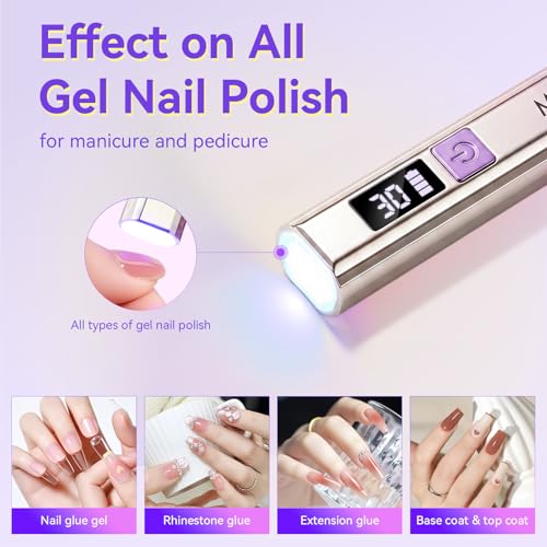 Makartt Handheld Mini UV Nail Lamp Flash Cure for Gel-X Tips & Nail Glue - color: Gradient Purple