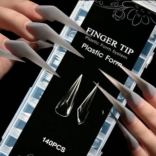 140 Pcs Stiletto Claw Nail Tips Forms Poly Gel Extension Eagle Claw - color: Styl 1