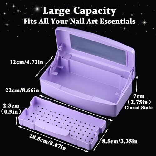 SUTOKAKA Nail Tool Sterilizer Box Plastic Disinfectant Container, Purple - color: Liftable Purple