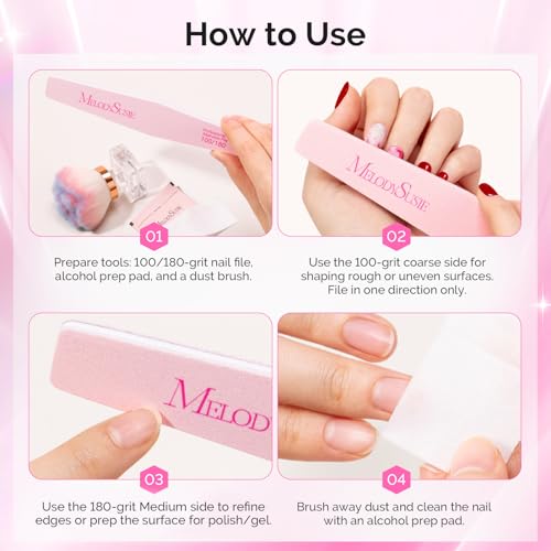 MelodySusie 2Pcs Nail Files 100/180 Grit Emery Boards Pink - size: 2Pcs Diamond Shape