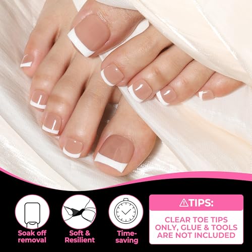 UNA GELLA Square Toe Nail Tips 312Pcs 15Sizes, Full Cover Soft Gel Toes Nail Tip Pre-etched Fake Acrylic Toe Nail Press Ons For Big Toes Nail Extensions Pedicure Home DIY Salon *Tips Only No Tools*