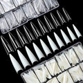 FEBSNOW 1000PCS Long Stiletto Nail Tips, Acrylic Flake Nails with Box