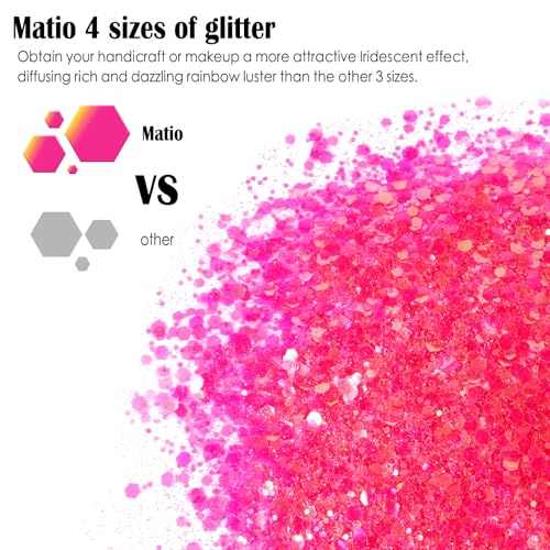 Matio Iridescent Chunky Glitter 7.8oz/220g IRI Red Craft Ultra Fine Glitter - color: I-Iri Red