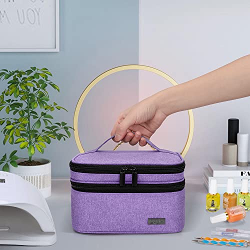 LUXJA Nail Polish Storage Case Holds 20 Bottles, Lavender - color: Lavender