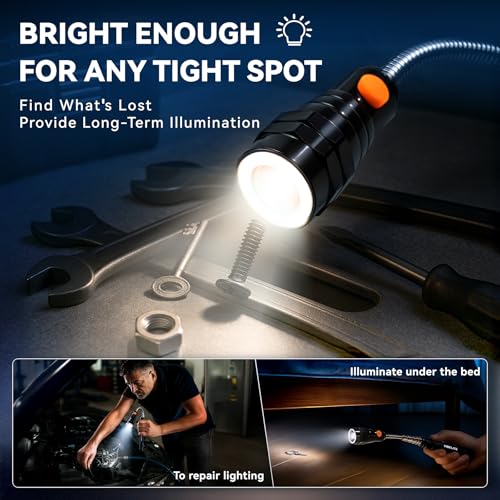 VIBELITE Extendable Magnetic Flashlight Magnet Pickup Tool, Gifts for Men