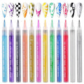 12 Color Nail Art Pens Kalolary Nail Art Marker Point Graffiti Dotting Pen - color: C