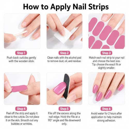 No UV Nail Stickers, 32 Nail Wraps, Zero Dry Time, Blush Pink - color: Blush Pink