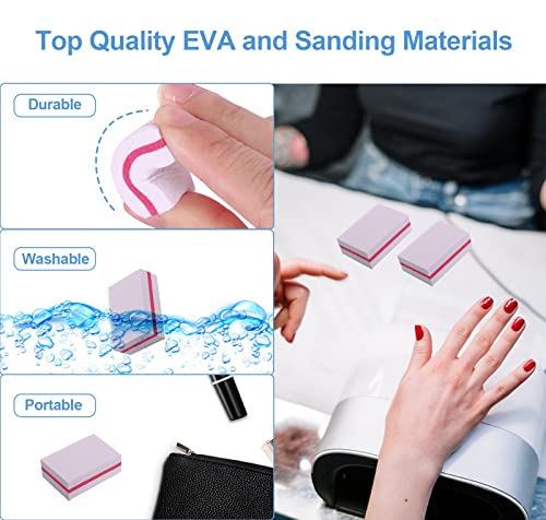 Nail Buffers (100 Pack), Mini Buffer Block Nail File for Acrylic Nails and Natural Nails, 100/180 Grit Nail Buffer Block Bulk Buffing Blocks for Nail Buff Professional Manicure File Blocks Set White - size: 100 Pcs Mini 100/180 Grit White/Coral red