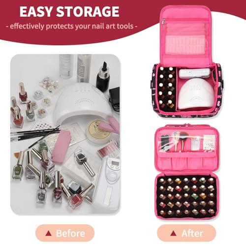 CUBETASTIC Nail Polish Organizer Case, Cartoon Green, 45 Slots - color: Cartoon Black, size: 45 Slots