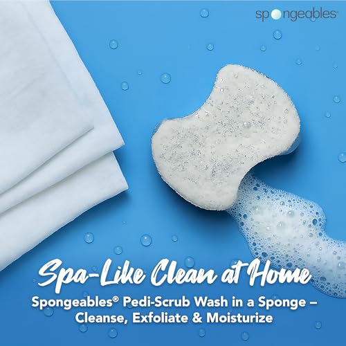 Spongables Pedi Scrub Foot Exfoliating 20+ Wash Sponge, Fresh Linen, 1 Count - color: Fresh Linen, size: 1 Count (Pack of 1)
