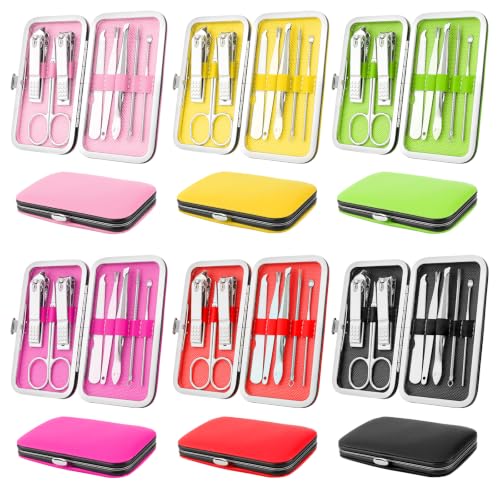 12 Pack Manicure Set Bulk, Stainless Steel Nail Clipper Sets 8 in 1 Personal Care Tool Kits, Multi-Function Nail Clippers for Home, Travel Christmas Stocking Stuffers Bulk Gifts for Women Men Teen - size: 12
