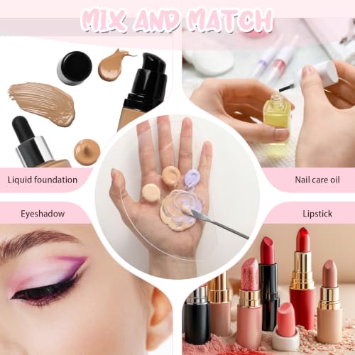 2 PCS Foundation Plate with Makeup Spatula Acrylic Makeup Mixing Palette Tray for R Beauty Salon Color Cream Liquid Foundation Mixing Palette Eye Shadow Lipsticks Nail Art(Rectangular)
