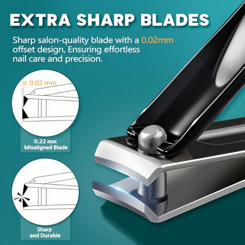 Heavy Duty Toenail Clippers for Thick Ingrown Nails Fingernail Set (5Pack - Ebony) - color: 5pack - Ebony