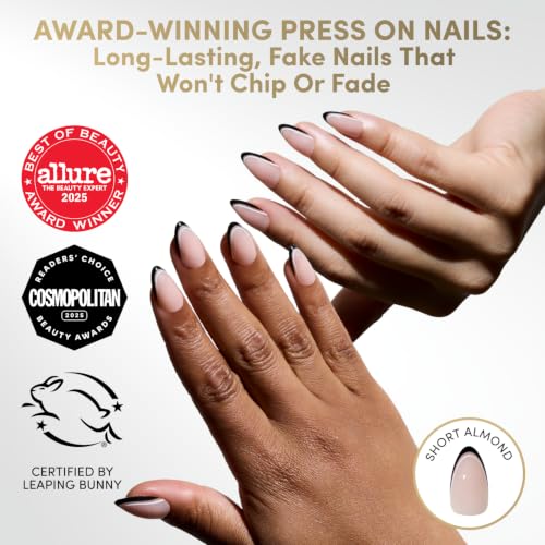Glamnetic Press On Nails - Short Almond, Glossy Fake Nails 30 Pc Full Kit - color: 6 - NO IN BETWEEN