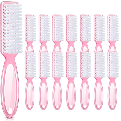 Patelai 15 Pieces Nail Brush Handle Grip for Fingernail Toe Scrub Cleaning - color: Pink