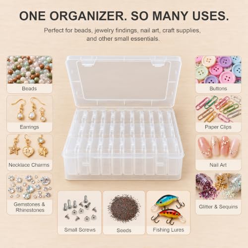CGCG 2-Pack Small beads Organizer Box 8.8x6.7x2.4 Storage Case