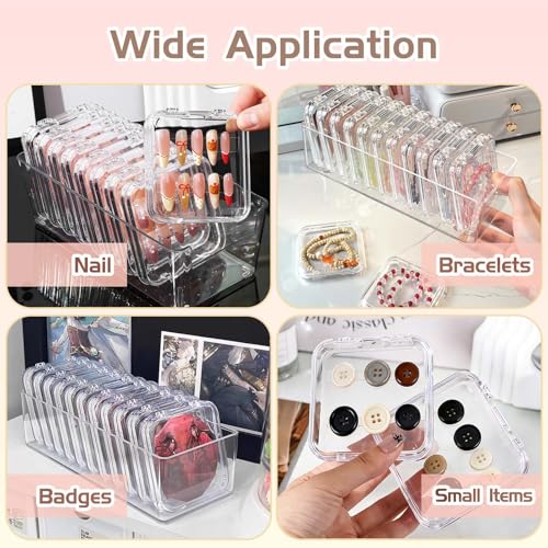 13Pcs Press on Nail Storage Box with 1 Storage Box, Nail Display