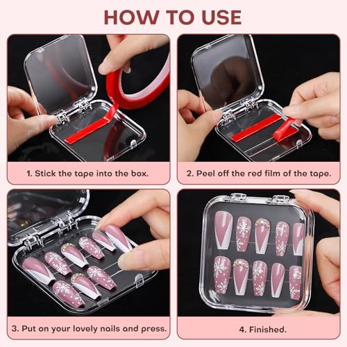 Noverlife 27PCS Press On Nail Packaging Box, Clear Press On Nail Container - color: 27PCS - Rounded Corners