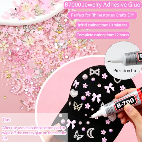 Pink Bedazzler Kit with Rhinestones Flatback Pearls Gems for Crafts - color: 10-Colorful