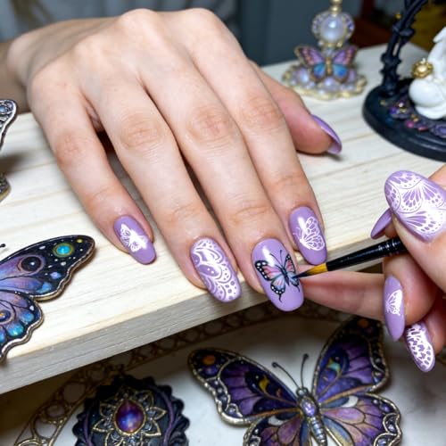 6 Sheets Nail Stamping Plate Butterfly Leaf Nail Art Stamp - color: Butterfly Leaf