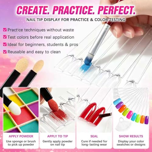 16 Colors Pigment Powder for Nails Palette Set Ombre Neon