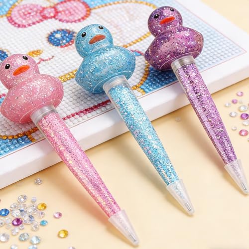 Duck Rhinestone Picker Tool - Diamond Art Pens Accessories for Precision Gem Placement,Tools for Diamond Painting & Nail Art Craft(Set of 3)