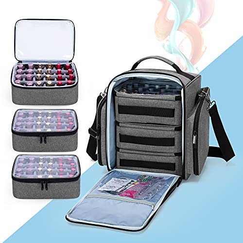 BAFASO Nail Polish Organizer Holds 72 Bottles (15ml - 0.5 fl.oz), Gray - color: Gray