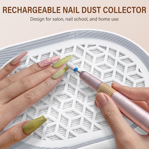 LSNDRGNail Dust Collector 4500RPM, Plug-in Professional Dust Collector for Nail Tech & Nails, Strong Suction Rotary Adjustable Speed, Manicure Pedicure Vacuum Fan for Salon Home Use