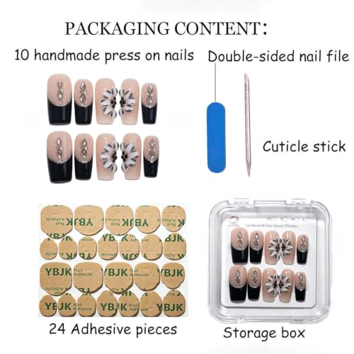Handmade Medium Taper Square Press On Nails |Reusable&Salon Quality O929, M - color: O929, size: M