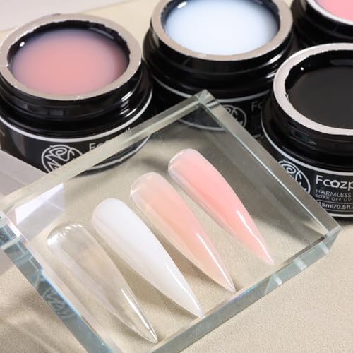 Fcozpjk Builder Gel for Nail Clear Milky White Nude Thickening Nail Gel Set - color: clear milky white nude pink