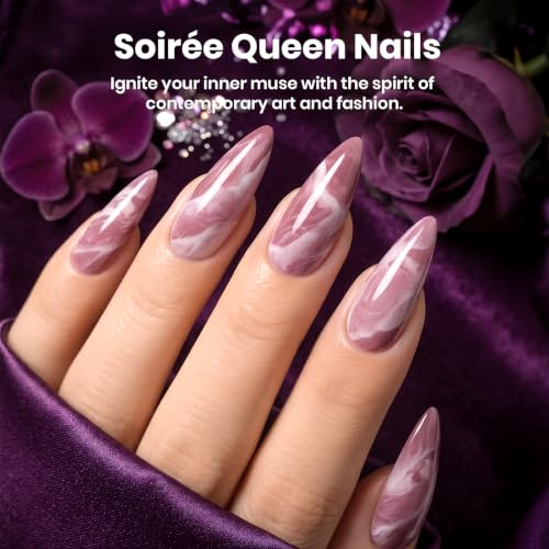 Beetles Purple Gel Nail Polish Set, 24 Pcs 20 Colors Purple Mauve Burgundy - color: Soirée Queen