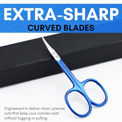 Cuticle Scissors – Extra Fine Curved Stainless Steel Blades for Precise Cuticle, Eyebrow & Nail Trimming – Professional Manicure & Pedicure Scissors for Women & Men (SS-CS-01) - color: Ss-cs-01
