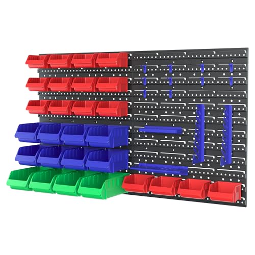 WORKPRO 44PCS Wall Mounted Storage Bins for Garage Storage