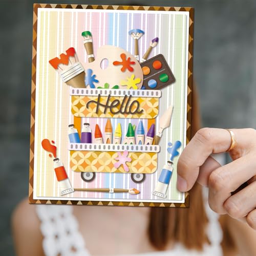 GLOBLELAND Painting Tool Cutting Dies Sewing Tool Metal Die Cuts Office Tools Cutting Embossing Templates for Scrapbooking Crafts Paper Cards Making - style: Painting Tools