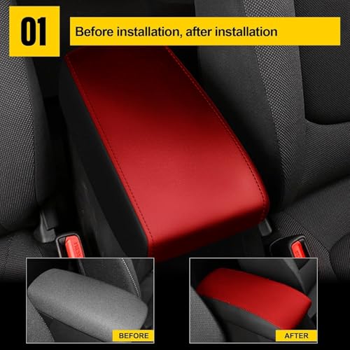 AOMSAZTO Center Console Cover for 2019-2026 Nissan Altima Red - color: Black with Red Leather, size: 2019-2024