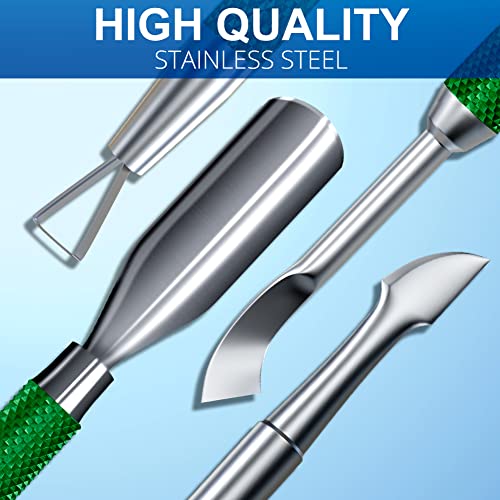 2PCS Dark Green Cuticle Pusher Tool and Scraper Nail Pusher - color: Dark Green