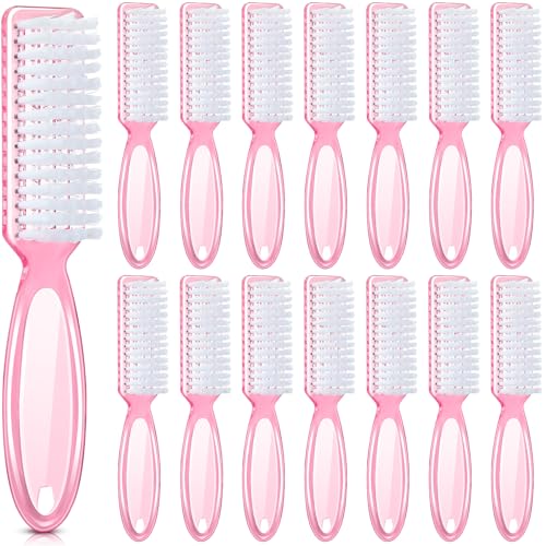 Patelai 15 Pieces Nail Brush Handle Grip for Fingernail Toe Scrub Cleaning - color: Pink