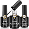 Beetles 3Pcs 15ml Builder Nail Gel with Base and No Wipe Top Coat - color: O-Clear-3