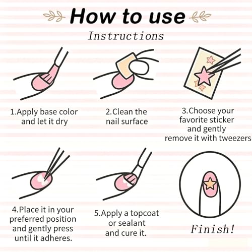 5D Embossed Nail Stickers Tulip & Bow Gold Frames Nail Art Stickers - color: Tulip & Bow Gold Frames