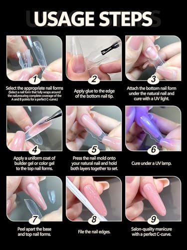 240Pcs Sandwich Nails Dual Forms - color: Long Coffin