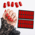 No UV Nail Stickers, 32 Classic Red Nail Wraps, Zero Dry Time - color: Classic Red
