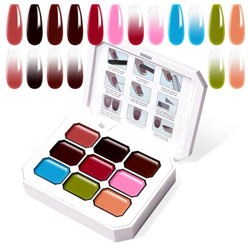 Gradient Painting Nail Gel, 9 Colors Ombre Gel Nail Polish - color: Canyon Bloom