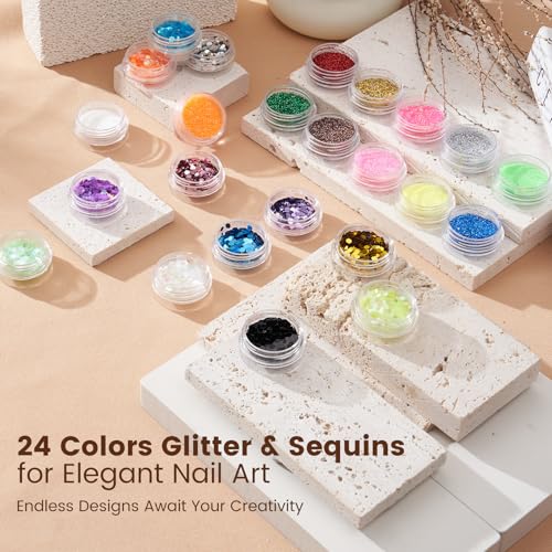 Nail Kit for Beginners with Everything: Practice Nail Hand &Gift Bag - color: Silver