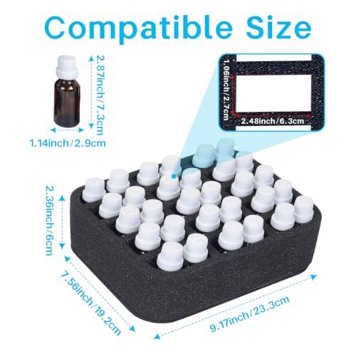 Essential oils Organizer Holder Foam Pad with Slots, can DIY - color: Black 15slots