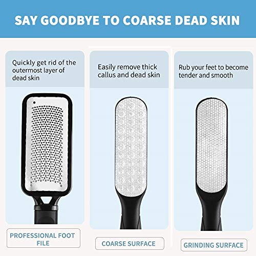 Fu Store 2 Pack Foot Files Callus Remover Foot Rasp Dual Sided Foot File - color: Black