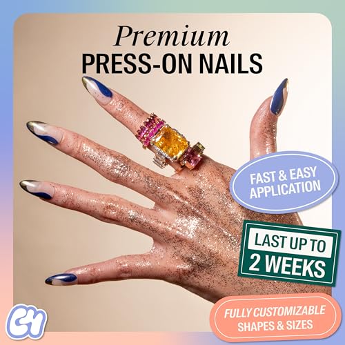Chillhouse - Chill Tips, Press on Nails Kit - Catch the Crown (Almond) - 30 Nail Shapes & Sizes - Up to 2 Weeks of Wear - Customizable Fit - Reusable - Latina Founded & Women Owned - Beauty, Self Care - color: Catch the Crown