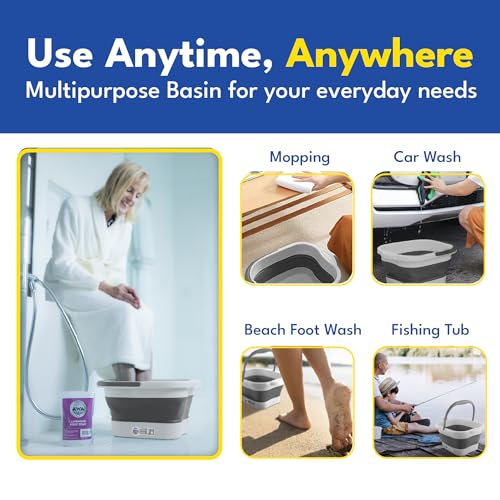 Collapsible Foot Soaking Tub, Foot Bath Soak Tub, Pedicure Spa Basin - color: White