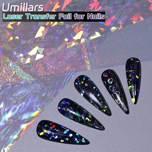 10-Roll Aurora Nail Foil Transfer Sheets Clear Laser Holographic Nail Foils - color: Clear Aurora Foil_02